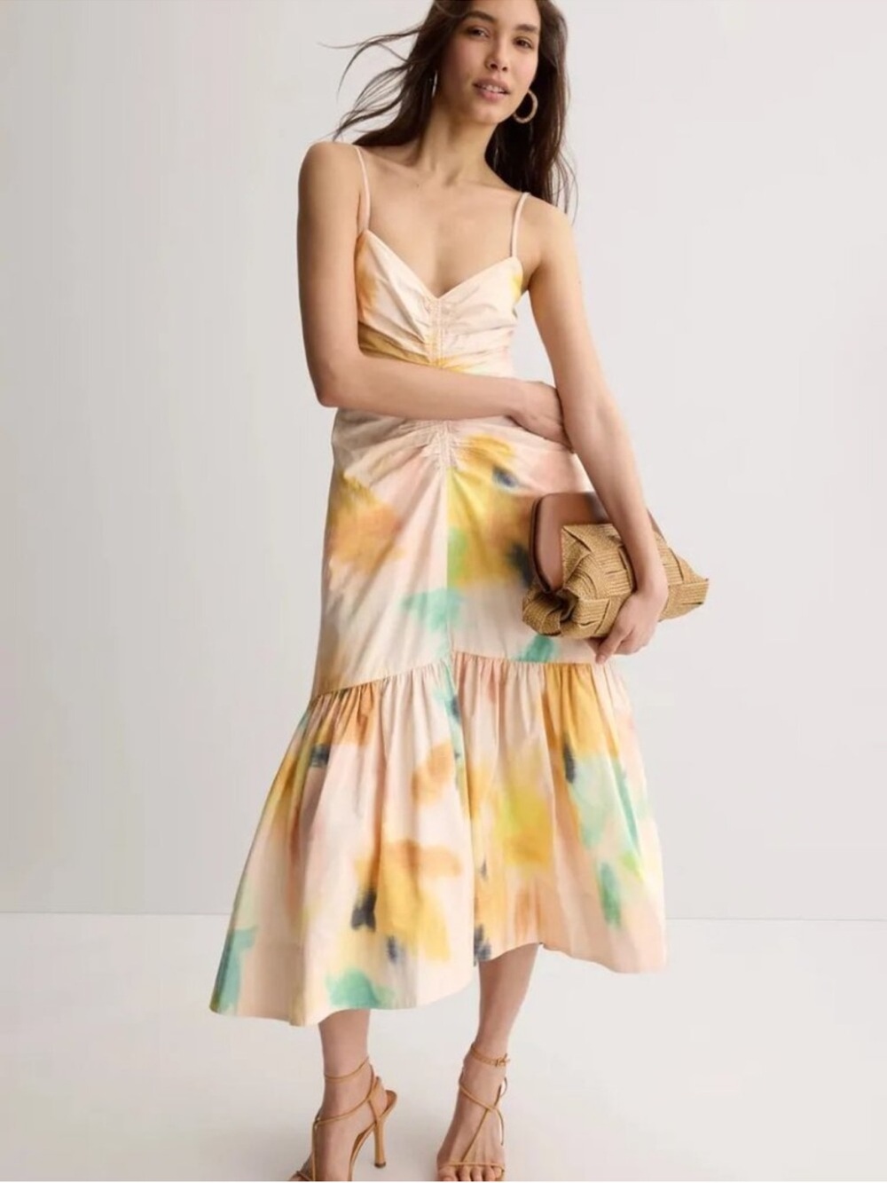 ALC Lindsey Dress Sleeveless Pastel Tie-Dye Midi Dress size 8